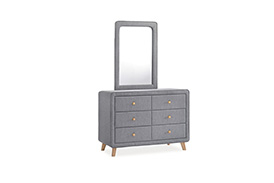 Chest of drawers with mirror MALMO grey/oak