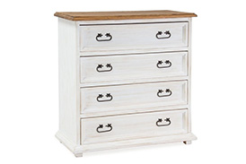 Chest of drawers BOSTON brown wax / white wax