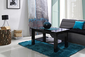 Coffee table with shelf T27 102x62 black gloss