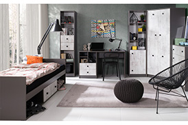 Youth furniture set TOMMY III GRAPHITE/ENIGMA