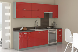 Kitchen set ROSE IV 240 red gloss/grey